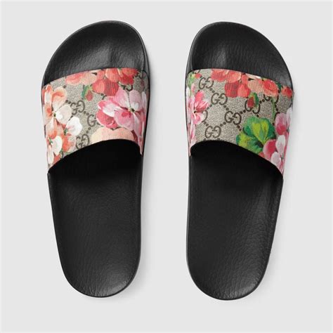 claquette gucci fleuri|claquettes gucci femme.